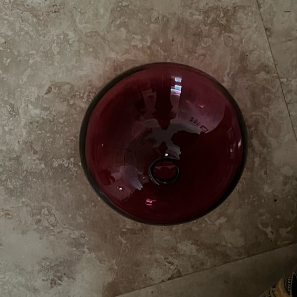 Red Cranberry Glass Circle Decorative Vase Unbranded 6 By 6. - Picture 5 of 6